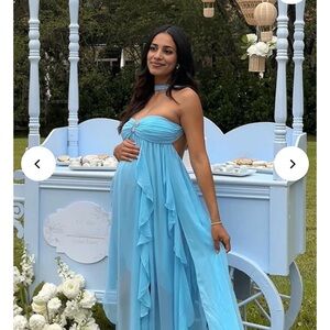 Elegant Blue Maxi Dress